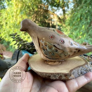 Ceramic sculpture handmade, Love Birds, Ceramic bird for collectors, ceramic sculpture birds, ceramic sculpture ornament, israeli potery art
