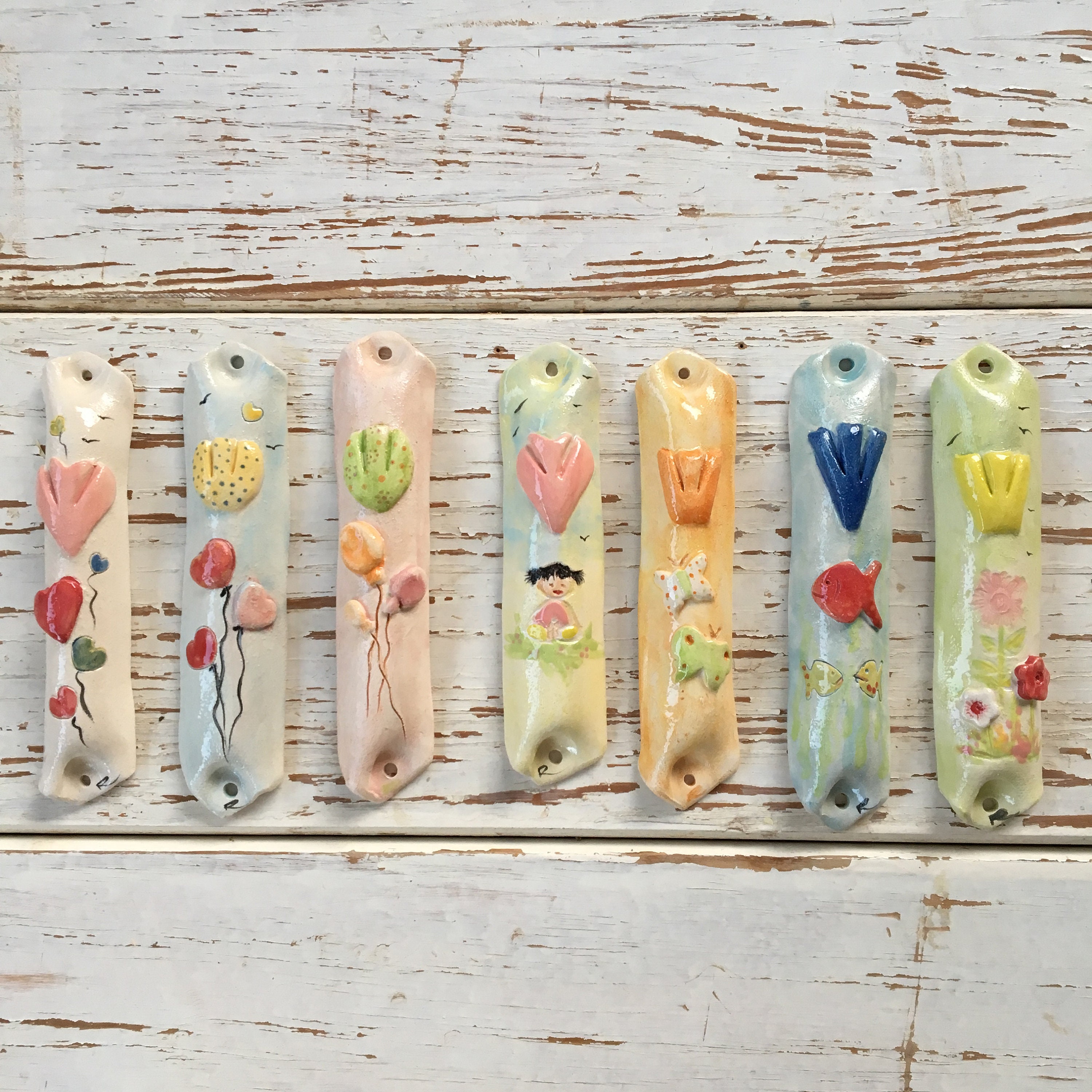 Handmade Ceramic Mezuzah Case, Israeli Art Design,ceramic Mezuzah, New Baby Gift,jewish Children