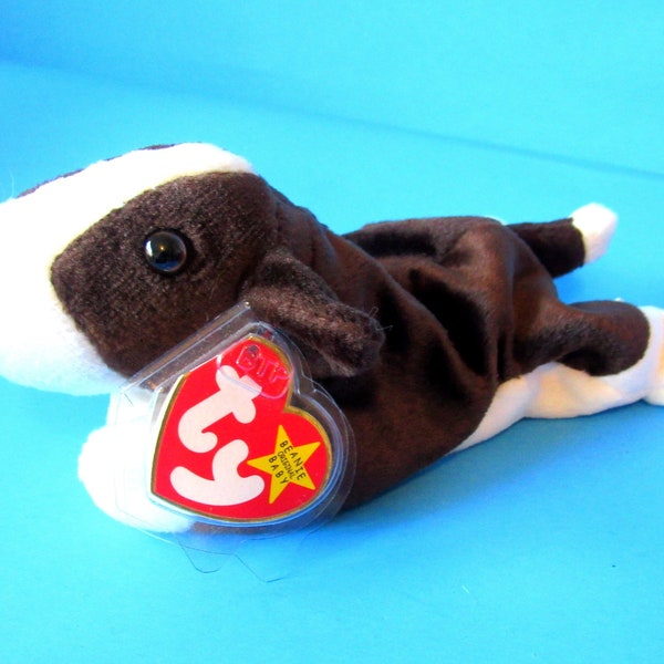 Ty Beanie Baby "Bruno" the Bull Terrier Dog