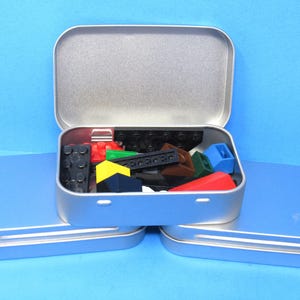 Metal Tin Bundle - 3 Hinged Portable Storage Boxes (3.5''X 2.5'')