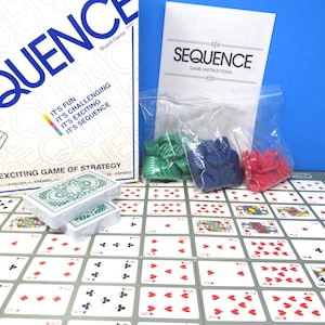 SEQUENCE Board Game 1995 Complete "An Exciting Game of Strategy"
