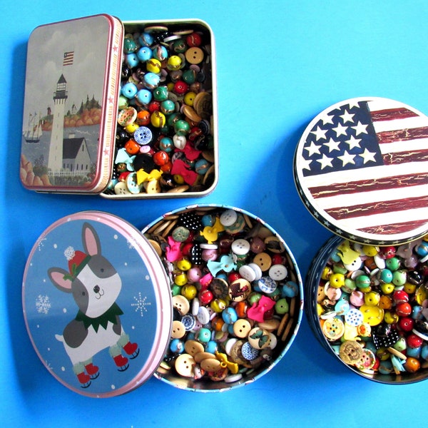 Tins Full of Buttons and Beads - All Unused And Lovely! Choose Your Favorite