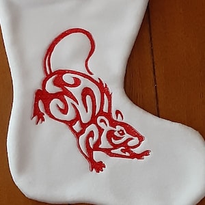 Custom embroidered Rat Pet Christmas stocking, can be personalized