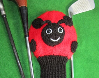 Hand Knit Lady bug Golf Club Cover