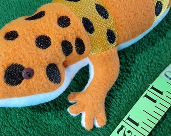 Leopard Gecko detailed Stuffed softy, low maintainance, best pet ever! Orange color white tail