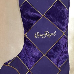 Crown Royal Bag,Purple velvet Christmas stocking image 1