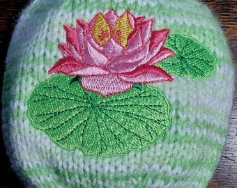 Hand Knit water lily embroidered Golf Club Cover