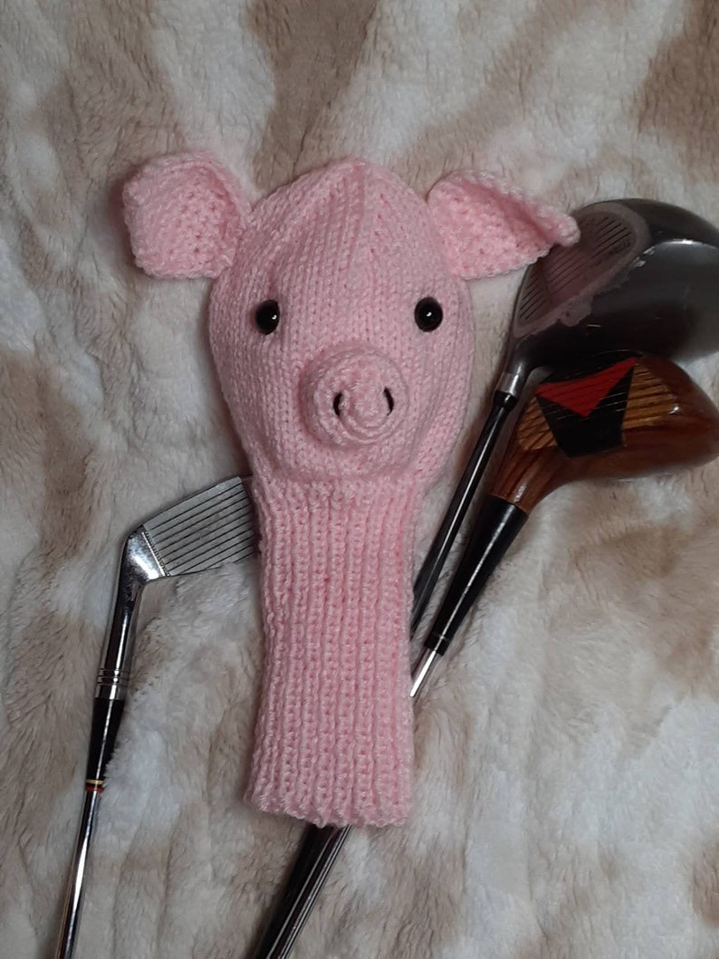 Hand Knit Pig Golf Club Cover image 1