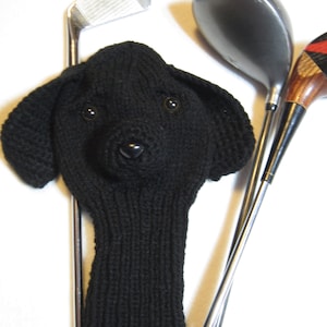 Hand Knit black Labrador retriever  dog  Golf Club Cover