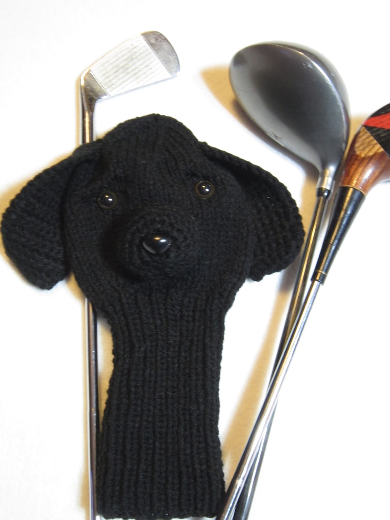 Hand Knit black Labrador retriever dog Golf Club Cover Etsy
