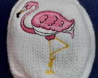 Hand Knit and Flamingo embroidered Golf Club Cover