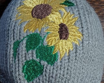 Hand Knit sunflower embroidered Golf Club Cover