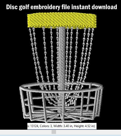 Embroidery file, Disc golf,  Frisbee golf, instant download, put on your own bag, jacket, towel etc