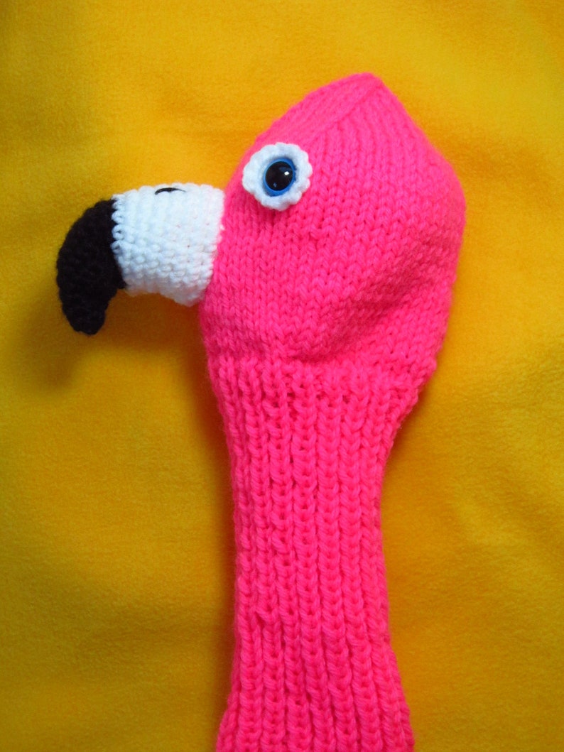 Hand Knit Flamingo Golf Club Cover | Etsy