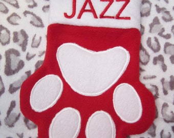 Custom embroidered Pet Christmas stocking, can be personalized