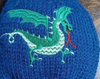 Hand Knit Dragon embroidered Golf Club Cover