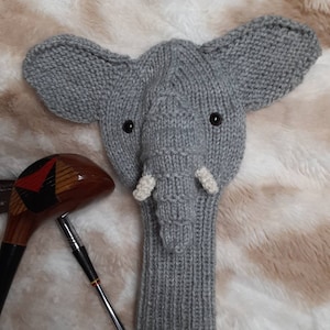 Hand Knit Elephant Golf Club Cover
