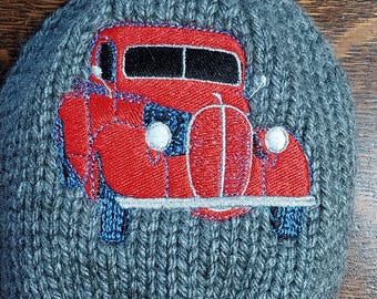Hand Knit vintage car embroidered Golf Club Cover