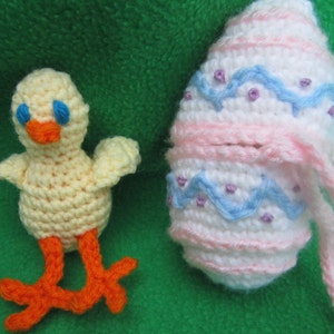 pdf Crochet Easter Egg and Chick  pattern,  instant download