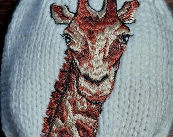 Hand Knit Giraffe embroidered Golf Club Cover