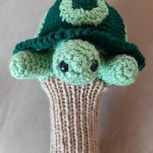 Hand Knit turtle tortoise  Golf Club Cover