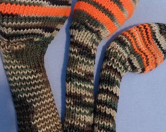 Hand Knit camouflage set of 3 Club Covers