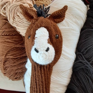 Hand Knit Horse Golf Club Cover
