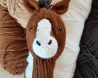 Hand Knit Horse Golf Club Cover