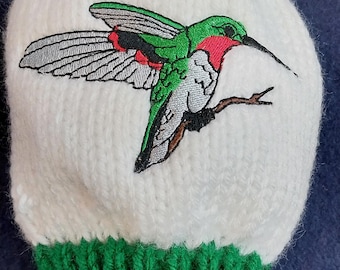 Hand Knit and Hummingbird embroidered Golf Club Cover