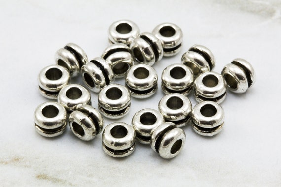 30 Rondelles Perles Intercalaires Argenté 5mm