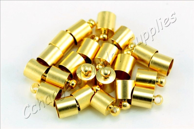 10 pcs Gold End Caps 10mm x 65mm Gold Round End Cap 6mm Etsy