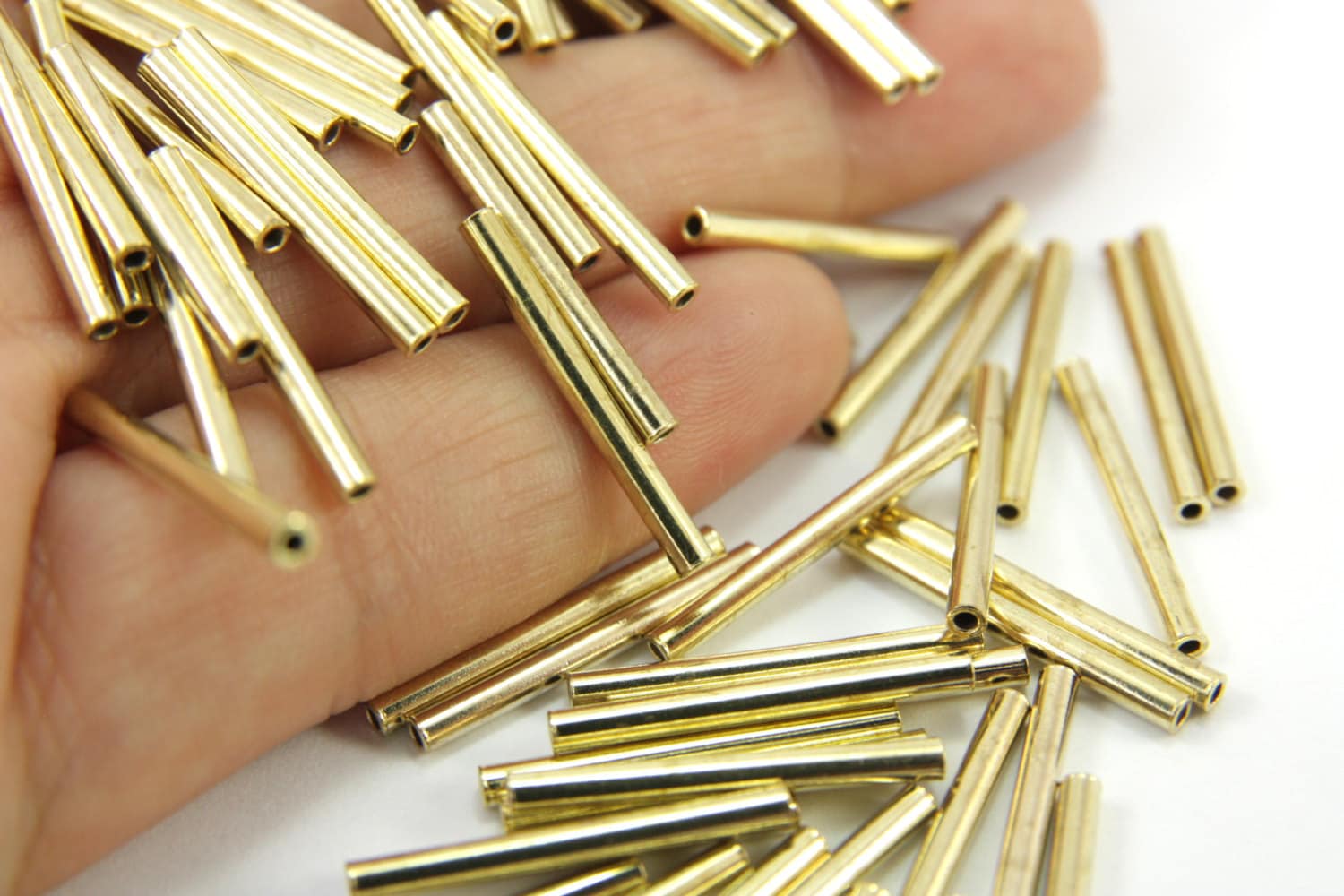 Metal Tube Spacer 10pcs 20x2mm Metal Tube Beads Gold Etsy