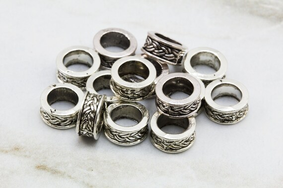 100pcs Antique Bronze Brass Carved Metal Beads Rondelle Tiny Loose Spacers 4mm
