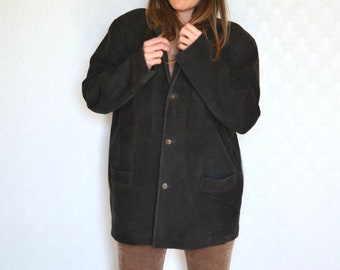 mens suede blazer jacket black
