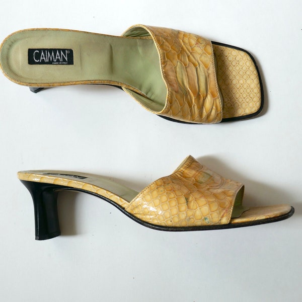 snakeskin mules