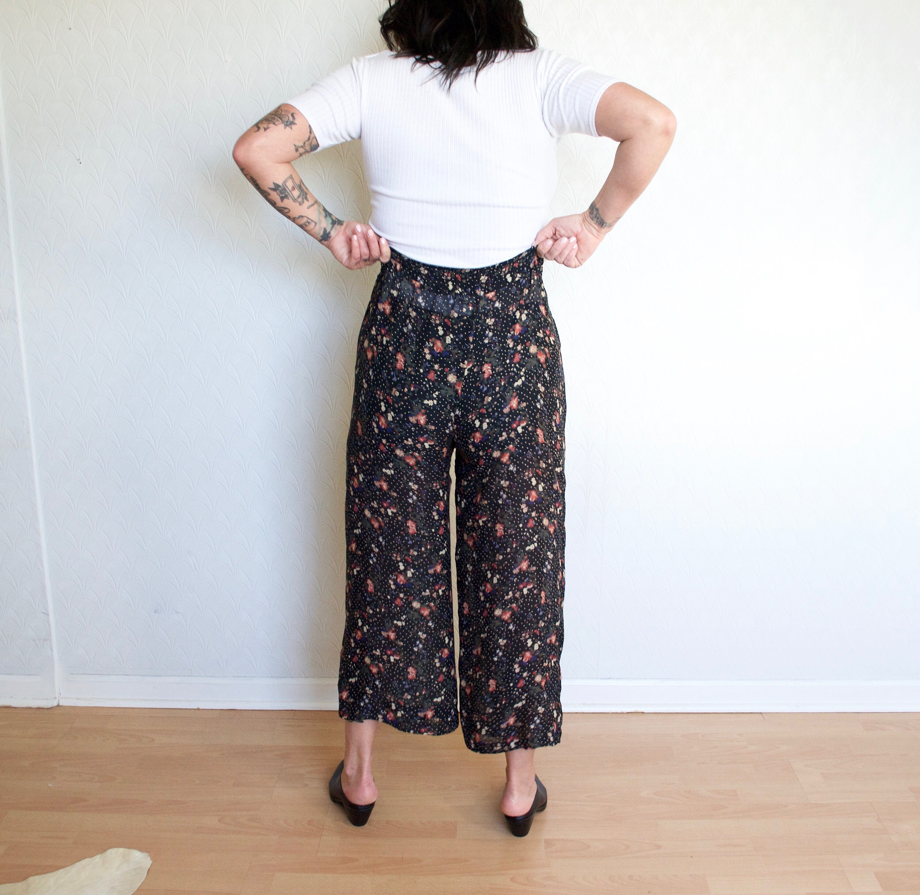 high rise flowy pants