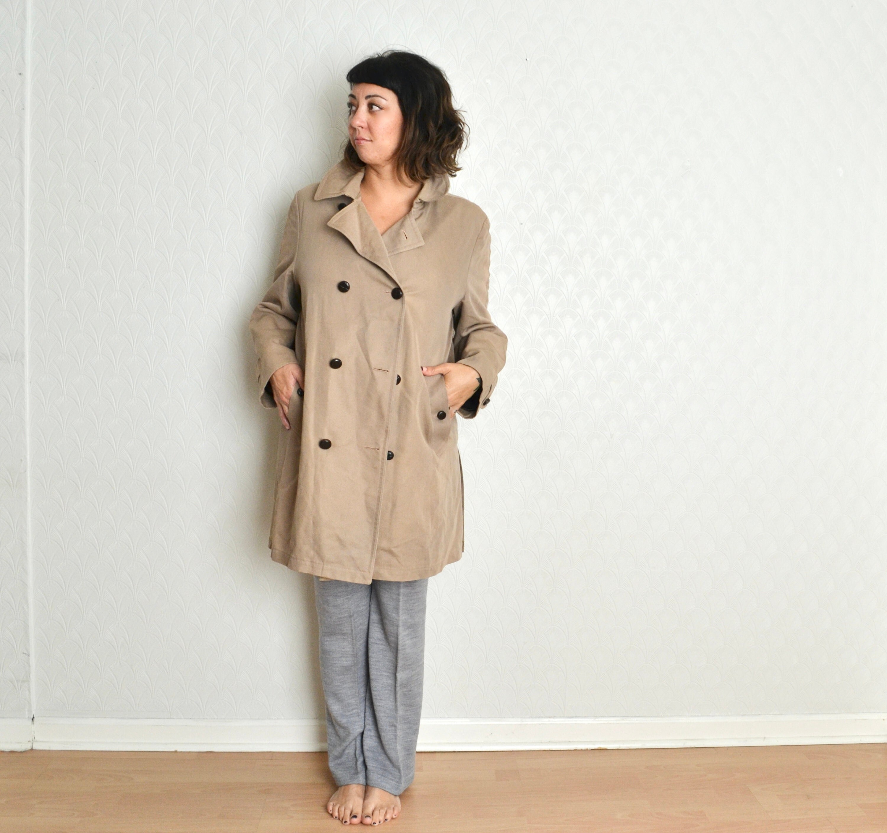 khaki duster jacket