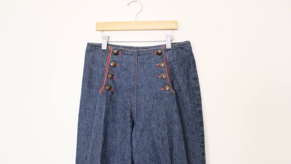 Vintage Button Front Sailor Jeans High 