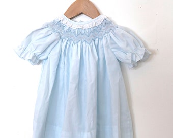 Vintage 50s Cotton Dress Pale Blue Dress 1950 Summer Dress