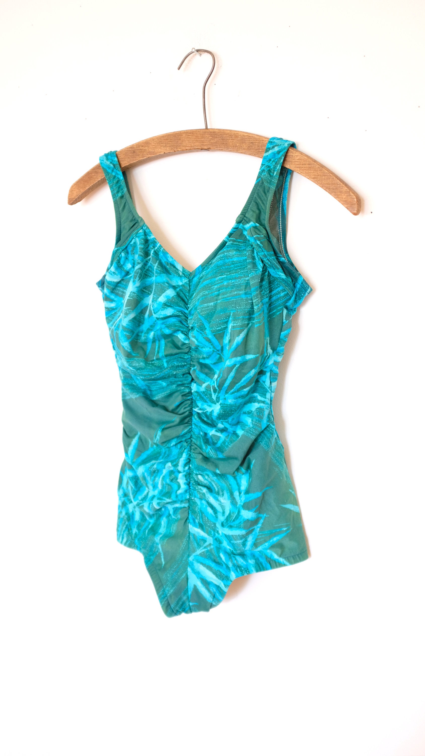 Vintage Turquoise Ble Green Bathing Suit super flattering Etsy