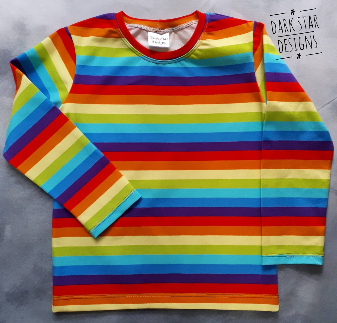 Organic Rainbow T-shirt With Long Sleeves