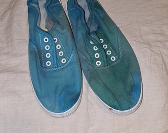 Zapato de lona teñido anudado para mujer talla 9