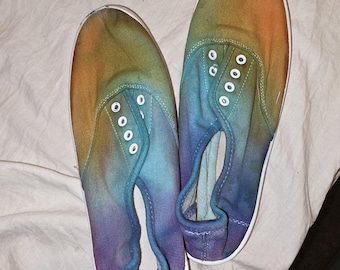 Zapato de lona teñido anudado, talla 10, para mujer