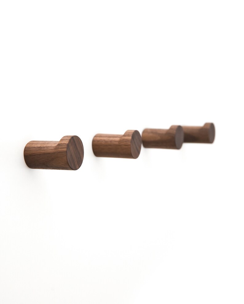 Wall Hook Simple Modern Wall Peg Solid Walnut Wood Etsy Australia