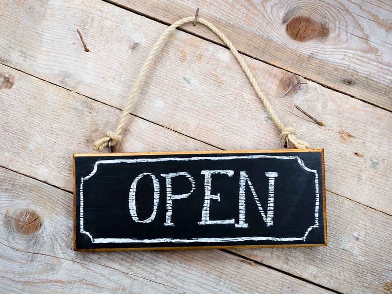 Hanging Chalkboard Sign Greeting Board Wood Rustic Modern Etsy