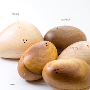 Modern Salt And Pepper Shakers Elegant Wooden Stones Design Gift Decor image 5