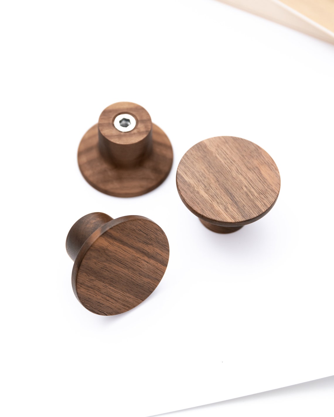 Walnut Wall Hooks Small Dot Hook Perfect for Hanging Etsy