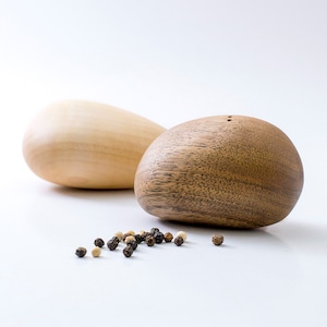 Modern Salt And Pepper Shakers Elegant Wooden Stones Design Gift Decor image 1