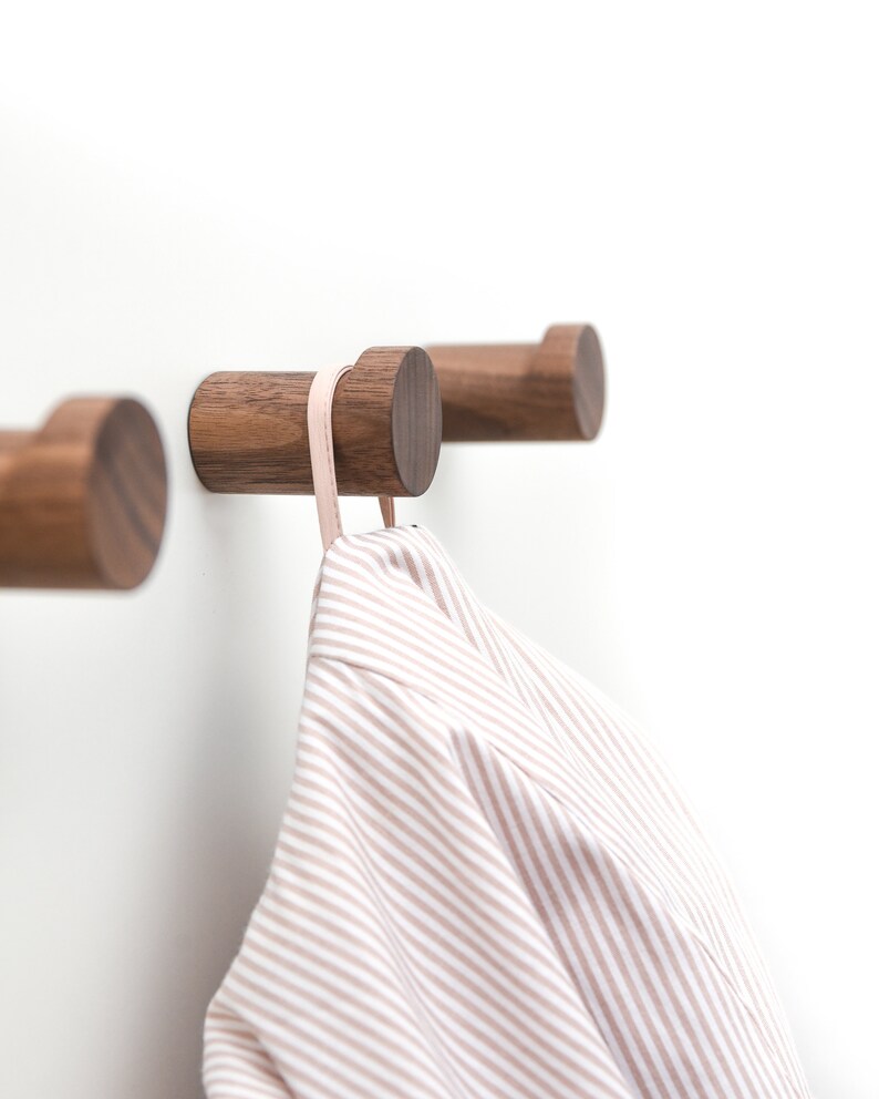 Wall Hook Simple Modern Wall Peg Solid Walnut Wood Etsy Australia