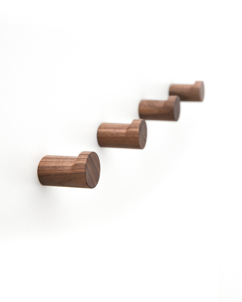 Wall Hook Simple Modern Wall Peg Solid Walnut Wood Etsy Australia